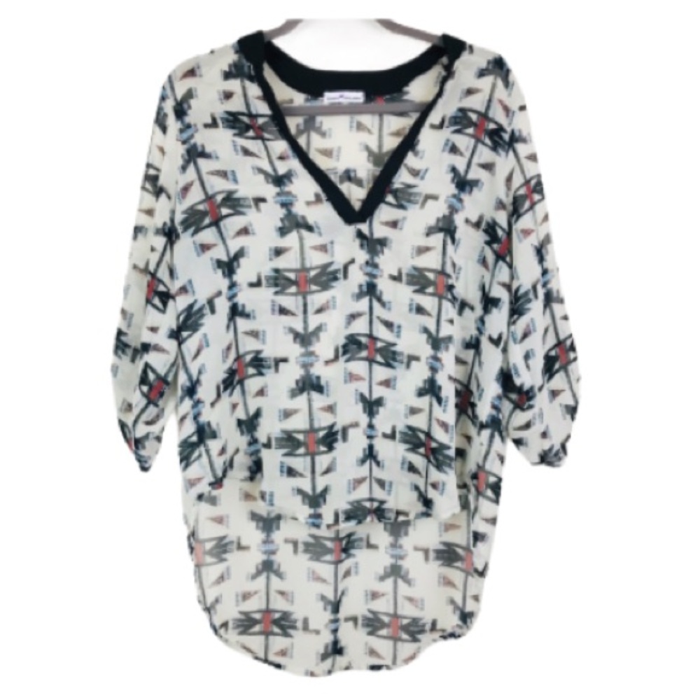 Dainty Hooligan Aztec high low blouse